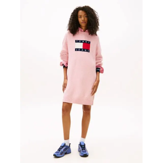 Γυναικείο Πλεκτό Φόρεμα Ροζ Tommy Jeans DW0DW21462-T08
