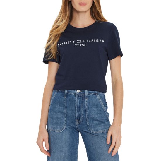 Γυναικείο Signature Logo T-shirt Navy Μπλε Tommy Hilfiger WW0WW40276-C1G