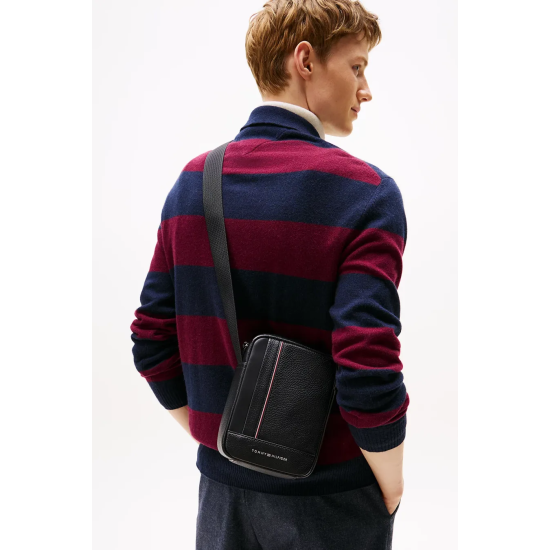 Ανδρική TH Central Τσάντα Χιαστί Μαύρη Tommy Hilfiger AM0AM13632-BDS