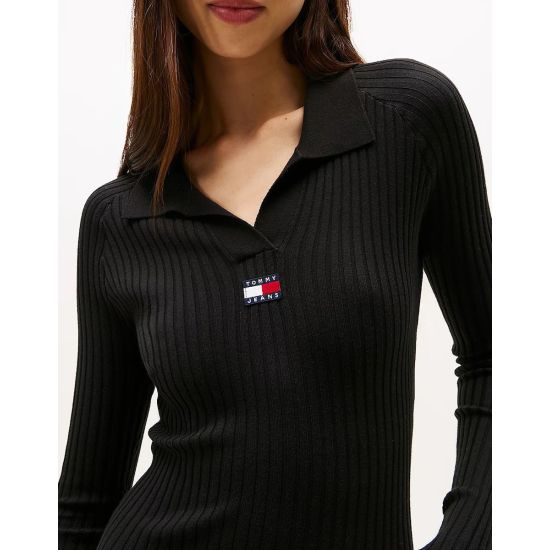 Γυναικείο Πλεκτό Φόρεμα Μαύρο Tommy Jeans DW0DW22183-BDS