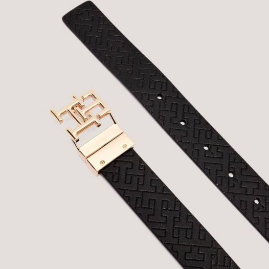 Γυναικεία Δερμάτινη Ζώνη Μαύρη Tommy Hilfiger AW0AW18019-0GJ