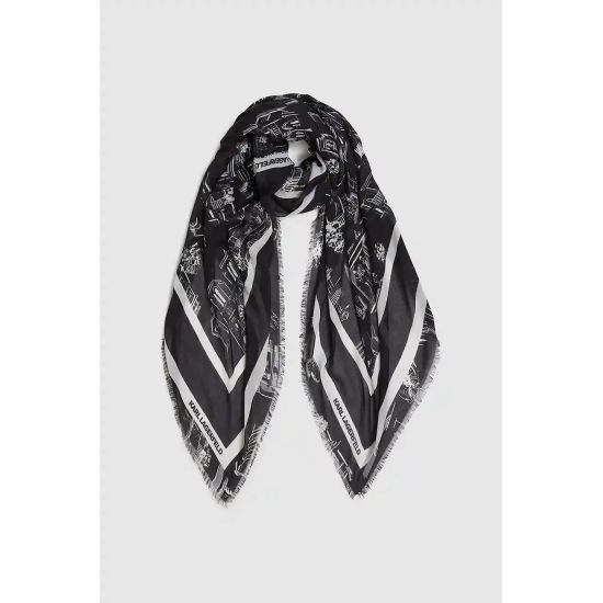Γυναικείο K/Sketch Φουλάρι Μαύρο Karl Lagerfeld A4W33116-999 BLACK