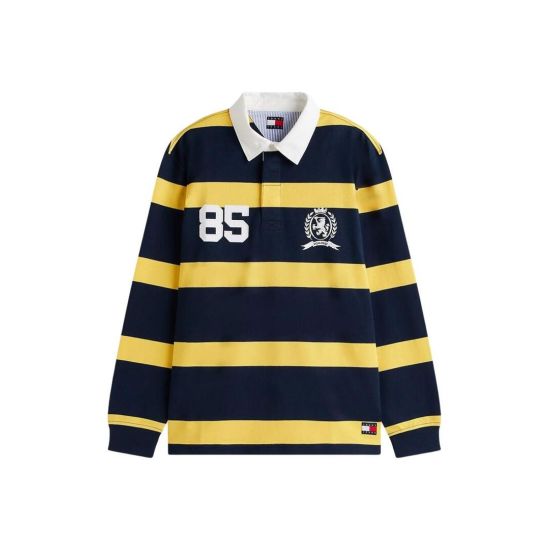 Ανδρικό Rugby Polo Ριγέ Κίτρινο Tommy Jeans DM0DM22074-ZFQ
