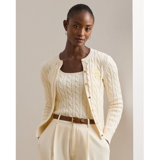 Γυναικεία Ralhan Πλεκτή Ζακέτα Εκρού Ralph Lauren 200932225001-101