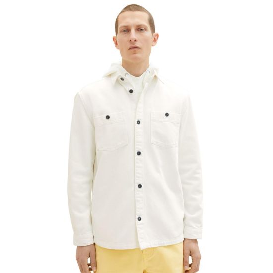 Ανδρικό Τζιν Overshirt Λευκό Tom Tailor 036212-10101