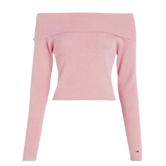 Γυναικείο Off Shoulder Πουλόβερ Ροζ Tommy Jeans DW0DW17501-THA
