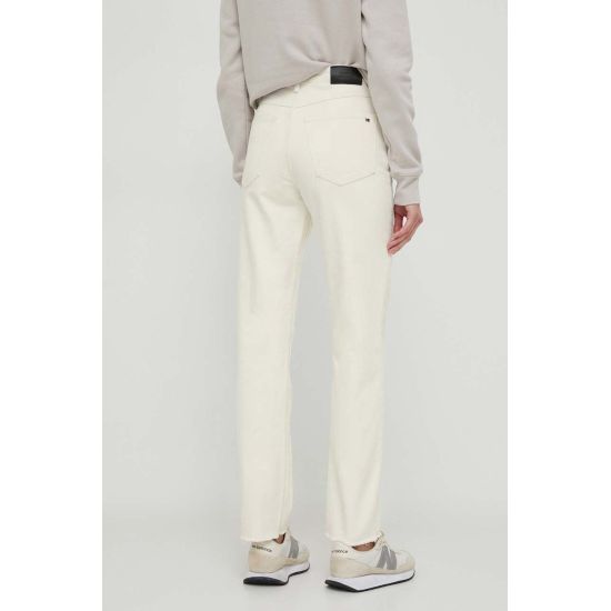 Γυναικείο Classic Straight Παντελόνι Εκρού Tommy Hilfiger WW0WW40642-1CE