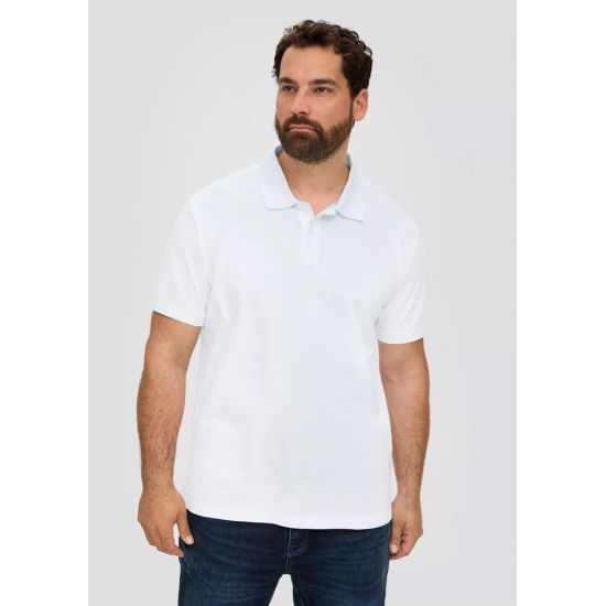 Ανδρικό Plus Size Polo Λευκό S.Oliver 2139798-0100