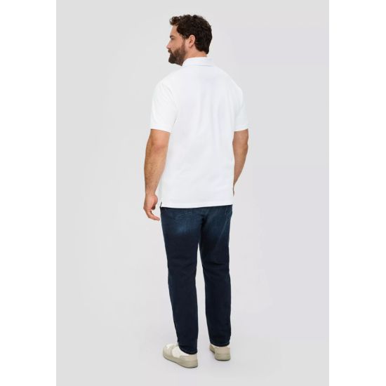 Ανδρικό Plus Size Polo Λευκό S.Oliver 2139798-0100