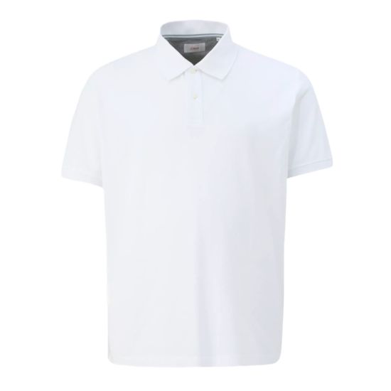 Ανδρικό Plus Size Polo Λευκό S.Oliver 2139798-0100
