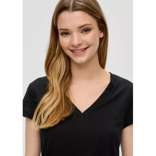 Γυναικείο T-shirt Μαύρο S.Oliver 2144034-9999
