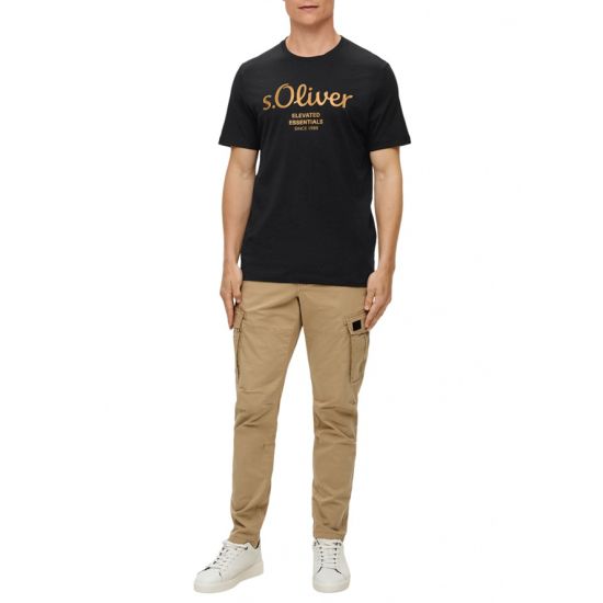 Ανδρικό T-shirt Μαύρο S.Oliver 2141458-99D2
