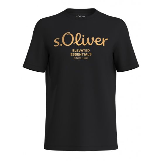 Ανδρικό T-shirt Μαύρο S.Oliver 2141458-99D2