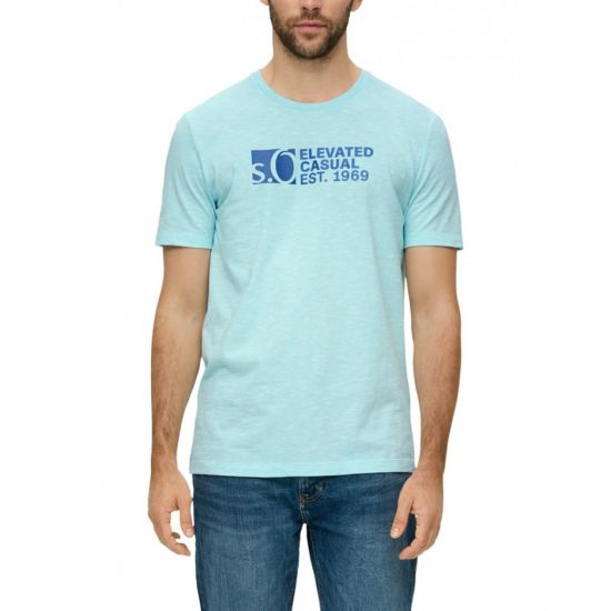 Ανδρικό T-Shirt Τυρκουάζ S.Oliver 2141235-60G1