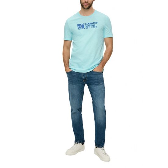 Ανδρικό T-Shirt Τυρκουάζ S.Oliver 2141235-60G1