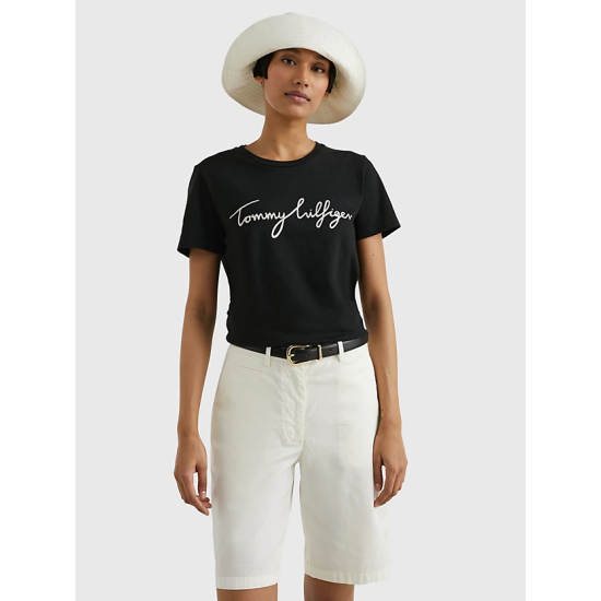 Γυναικείο Heritage T-shirt Μαύρο Tommy Hilfiger WW0WW24967-017