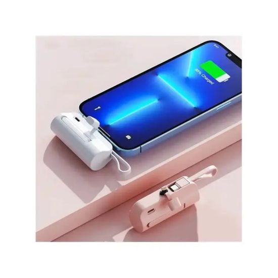 5000mAh  10W PTZ Portable Power Bank Για Iphone Και Android Type-C Λευκό