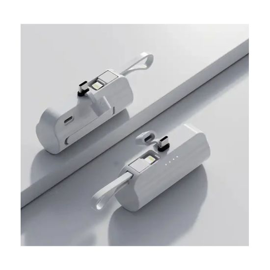 5000mAh  10W PTZ Portable Power Bank Για Iphone Και Android Type-C Λευκό