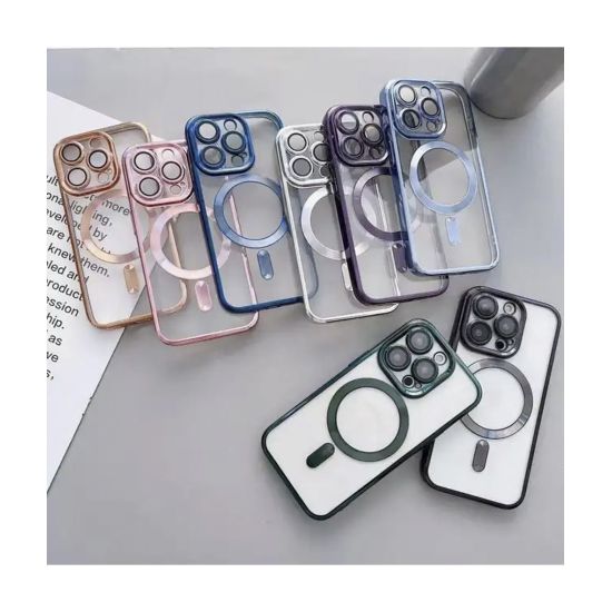 Magsafe Back Cover Σιλικόνης Διάφανο/Γαλάζιο (iPhone 14 Pro Max)