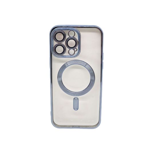 Magsafe Back Cover Σιλικόνης Διάφανο/Γαλάζιο (iPhone 14 Pro Max)