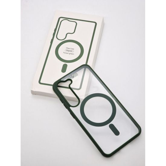 Magsafe Back Cover Σιλικόνης Διάφανο-Πράσινο (Galaxy S23)