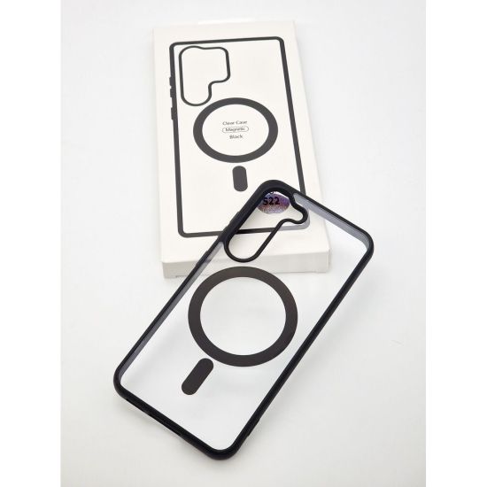 Magsafe Back Cover Σιλικόνης Διάφανο-Μαύρο (Galaxy S24)