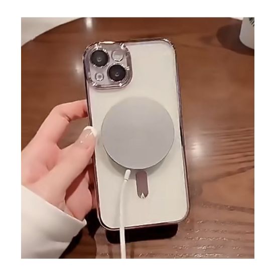 Magsafe Back Cover Σιλικόνης Διάφανο/Ασημί (Galaxy S23 Ultra)