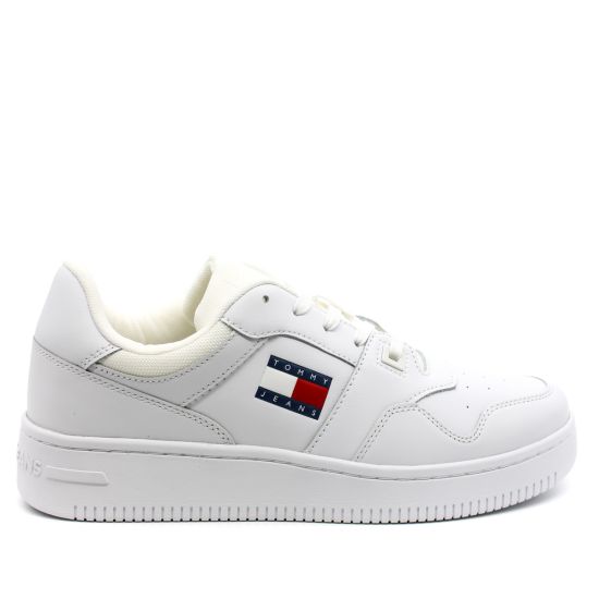 Ανδρικά Δερμάτινα Retro Basket Sneakers Λευκά Tommy Jeans EM0EM01395-YBR
