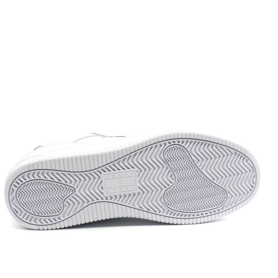Ανδρικά Δερμάτινα Retro Basket Sneakers Λευκά Tommy Jeans EM0EM01395-YBR