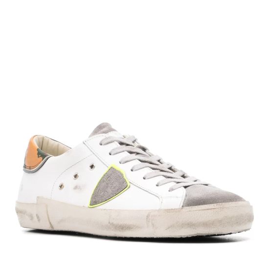 Ανδρικά Δερμάτινα Prsx Tennis Sneakers Λευκά Philippe Model PRLUVCT1-BLANC VERT