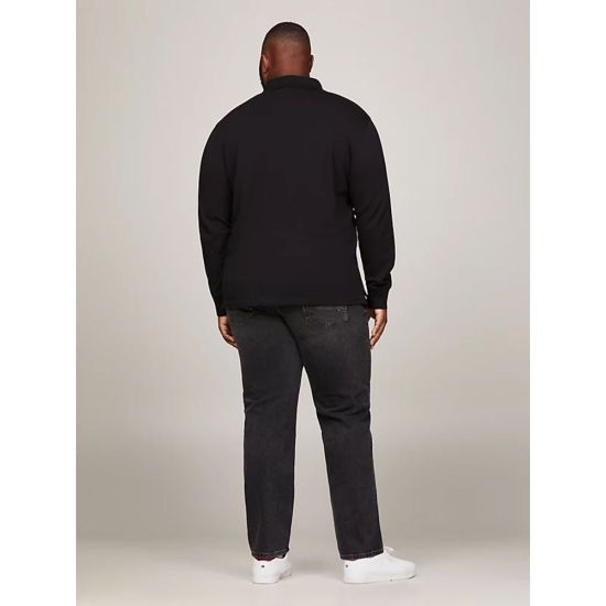 Ανδρικό Plus Size 1985 Μακρυμάνικο Polo Μαύρο Tommy Hilfiger MW0MW34102-BDS