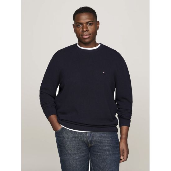 Ανδρικό Plus Size Essential Πουλόβερ Navy Μπλε Tommy Hilfiger MW0MW37930-DW5