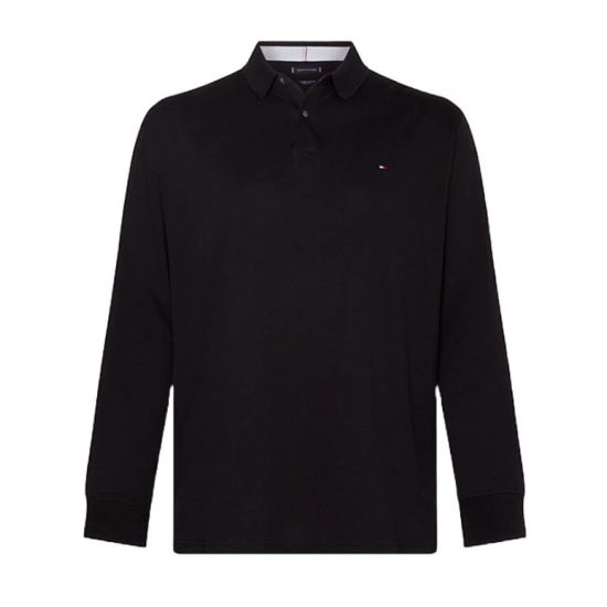 Ανδρικό Plus Size 1985 Μακρυμάνικο Polo Μαύρο Tommy Hilfiger MW0MW34102-BDS