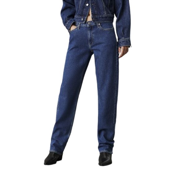 Γυναικείο Straight Τζιν Navy Μπλε Calvin Klein J20J224001-1A4