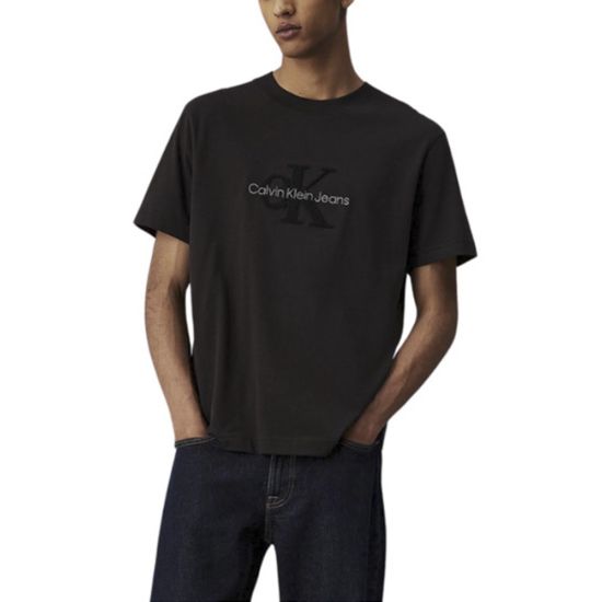 Ανδρικό Chenille Monologo T-shirt Μαύρο Calvin Klein J30J326158-BEH