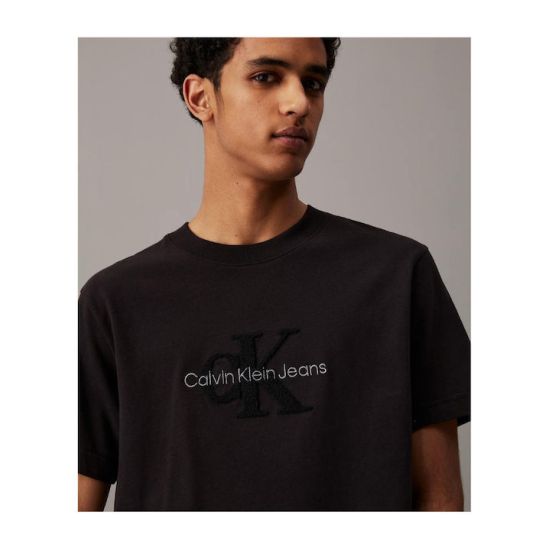 Ανδρικό Chenille Monologo T-shirt Μαύρο Calvin Klein J30J326158-BEH