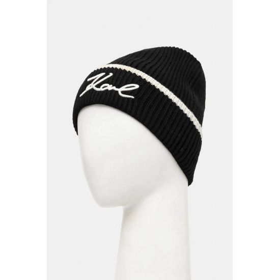 Γυναικείο K/Signature Σκουφάκι Μαύρο Karl Lagerfeld 246W3412-A998 BLK/WHT