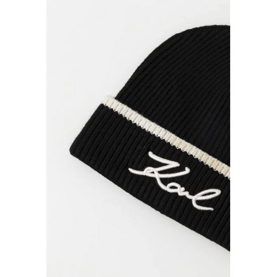Γυναικείο K/Signature Σκουφάκι Μαύρο Karl Lagerfeld 246W3412-A998 BLK/WHT