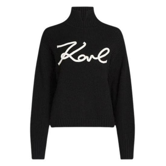 Γυναικείο Soutache Signature Πουλόβερ Μαύρο Karl Lagerfeld 246W2000-998 BLK/WHT