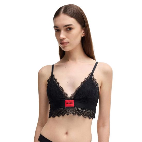Γυναικείο Triangle Padded Lace Σουτιέν Μαύρο Hugo 50502786-002