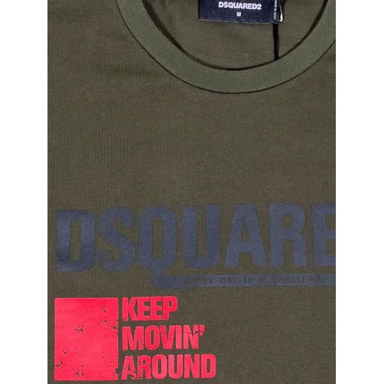 Ανδρικό Cool Fit T-shirt Χακί Dsquared2 S71GD1462S24662-695