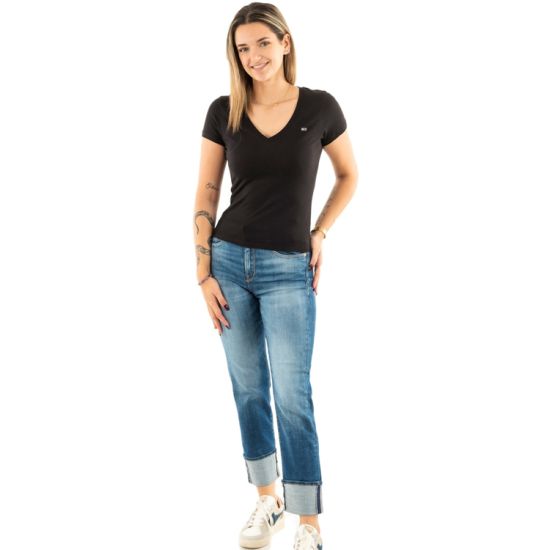 Γυναικείο T-shirt Μαύρο Tommy Jeans DW0DW20458-BDS