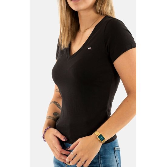 Γυναικείο T-shirt Μαύρο Tommy Jeans DW0DW20458-BDS