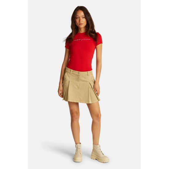 Γυναικείο Slim Linear T-shirt Κόκκινο Tommy Jeans DW0DW18398-XME