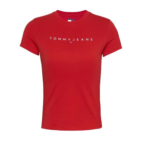 Γυναικείο Slim Linear T-shirt Κόκκινο Tommy Jeans DW0DW18398-XME