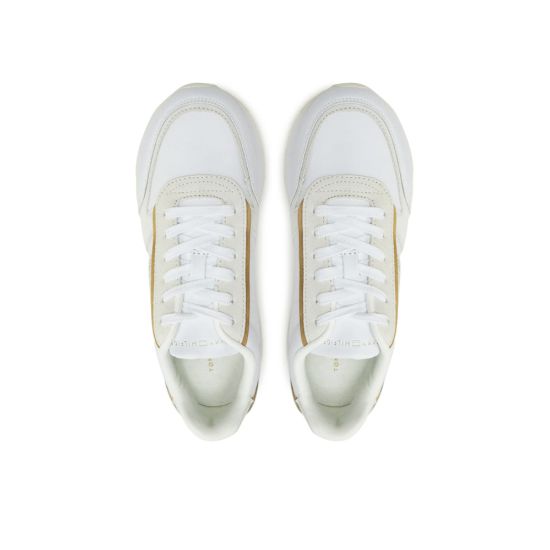 Γυναικεία Δερμάτινα TH Monogram Sneakers Λευκά Tommy Hilfiger FW0FW08387-0K4