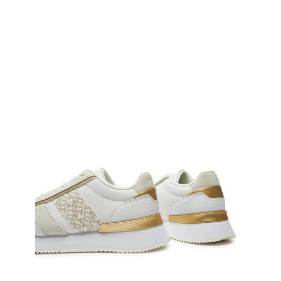 Γυναικεία Δερμάτινα TH Monogram Sneakers Λευκά Tommy Hilfiger FW0FW08387-0K4