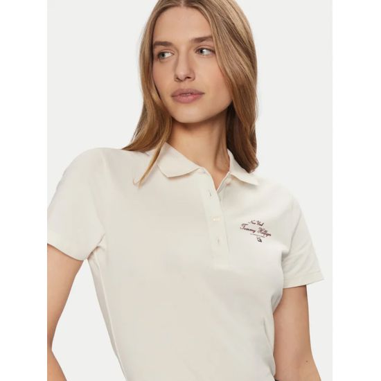 Γυναικείο Slim Script Graphic Polo Μπεζ Tommy Hilfiger WW0WW43930-Z00