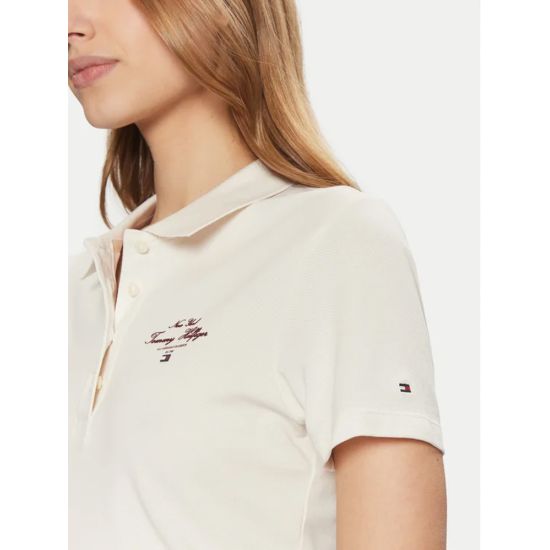 Γυναικείο Slim Script Graphic Polo Μπεζ Tommy Hilfiger WW0WW43930-Z00
