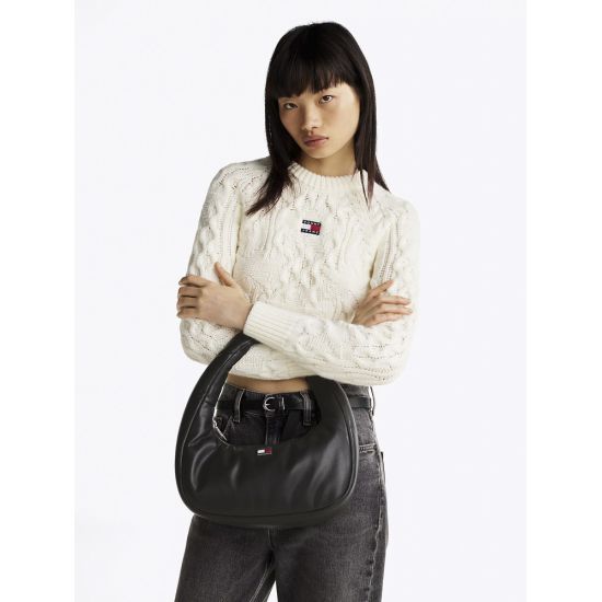 Γυναικεία Τσάντα Ώμου Μαύρη Tommy Jeans AW0AW16977-BDS